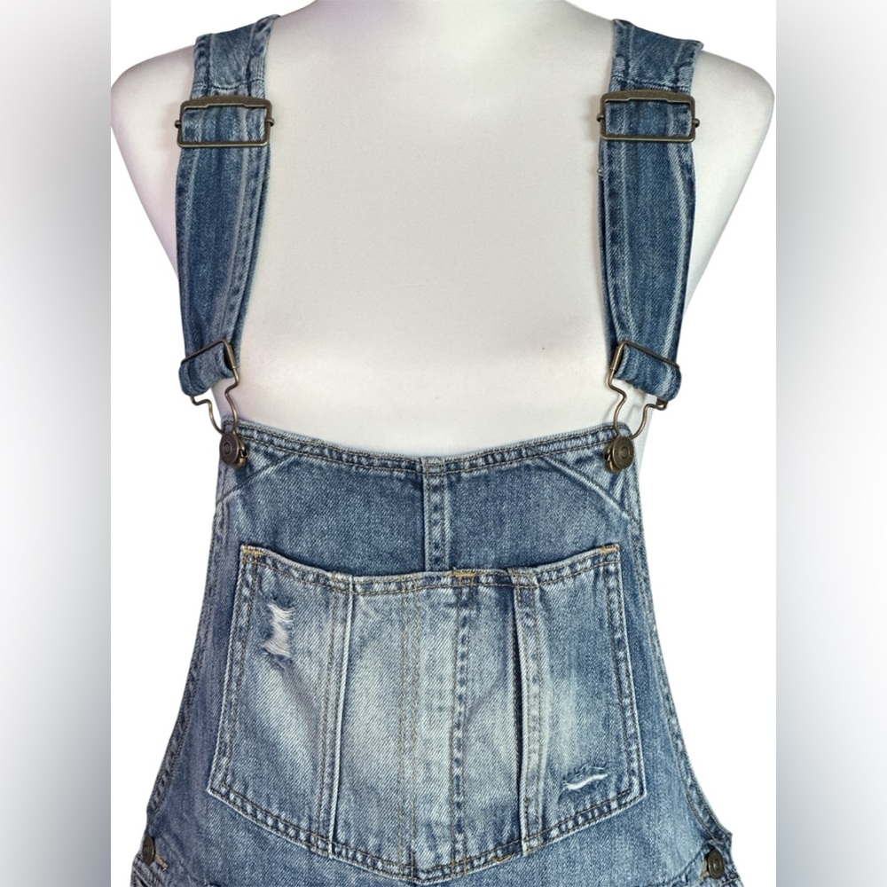 Free People Baxter Denim Overall Dress Grunge Blue Size Medium - Picture 5 of 15
